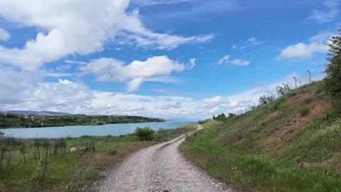 Winding Mountain Road Through Scenic Natural Landscape Stock Footage 336028100