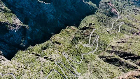 Winding Mountain Roads Meander through lush, Picturesque landscapes. Stock Footage 331366506