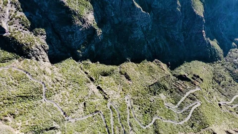 Winding Mountain Roads Meander Through Lush Greenery And Picturesque Views. Stock Footage 331366721