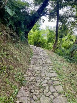 Winding path on the edge of a cliff Stock Photos