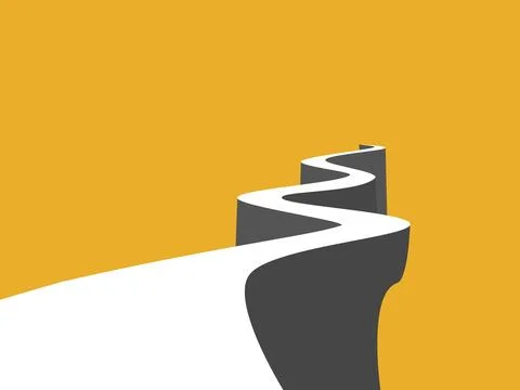 Winding path on the hill. vector illustration. 스톡 일러스트