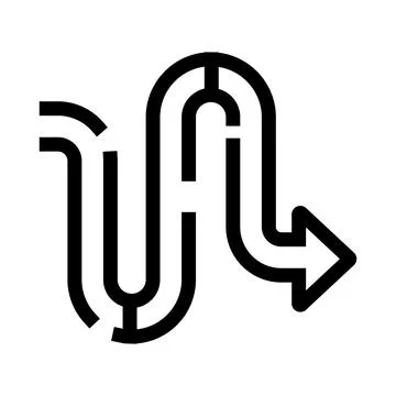 Winding path icon representing complex journey progress Stock Illustration