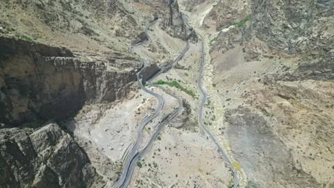 The winding path of Mahipar, Afghanistan Stock Footage 274534407