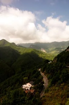 Winding Path in the Mountain Area Stock Photos