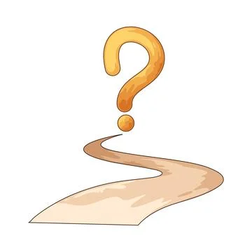 Winding path with question illustration Stock Illustration