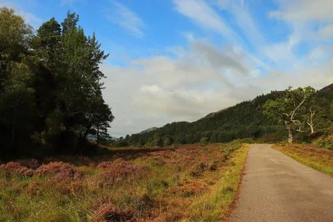 Winding path through Glen Strathfarrar Stock Photos