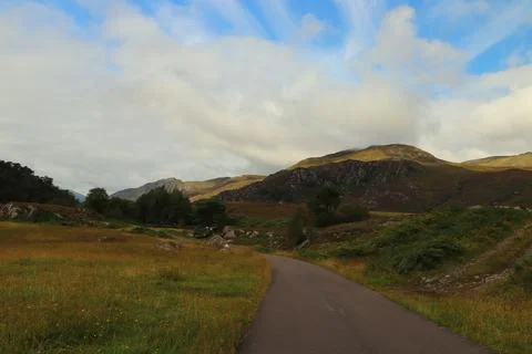 Winding path through Glen Strathfarrar Stock Photos