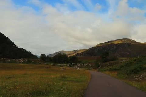 Winding path through Glen Strathfarrar Stock Photos
