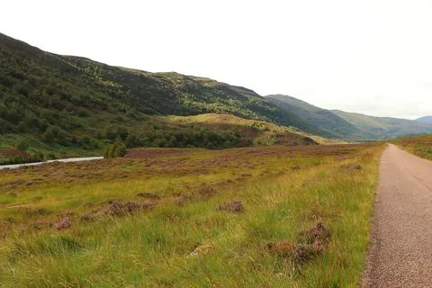 Winding path through Glen Strathfarrar Foto stock