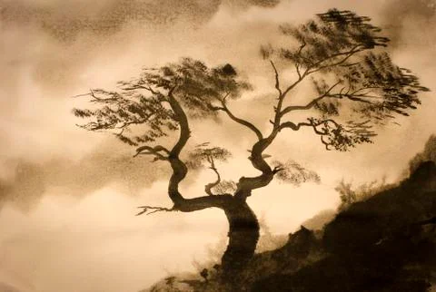 Winding pine Stock Illustration