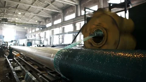 Winding polymeric webs on the support of high-voltage transmission lines Stock Footage 71507577