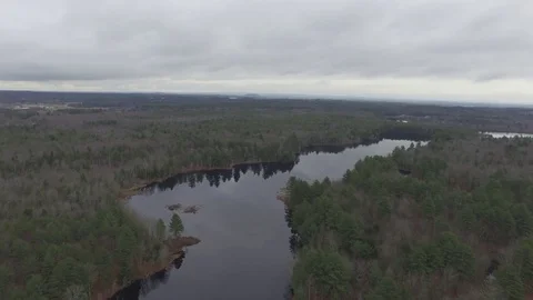 Winding river, aerial Stock Footage 73785320