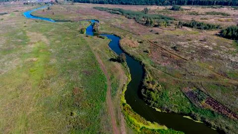 Winding river from a height Stock Photos