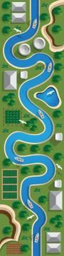 A winding river. Stock Illustration