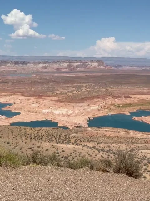 Winding River Through Arid Desert Canyon and Plateaus Stock Footage 342268532