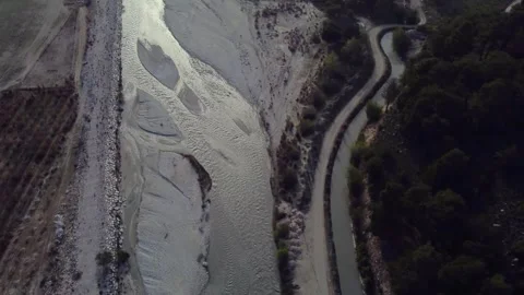 Winding River Through Rocky Canyon Stock Footage 282930186