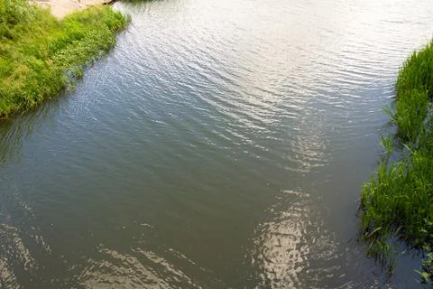 Winding river view from the top Landscape in the river forest Stock Photos