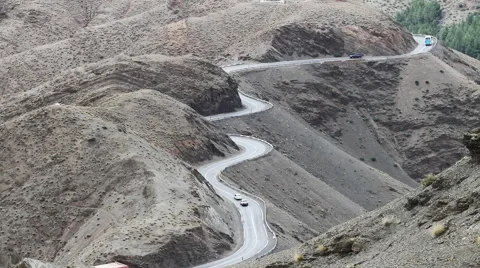 Winding road along a cliff Stock-Footage 49833283