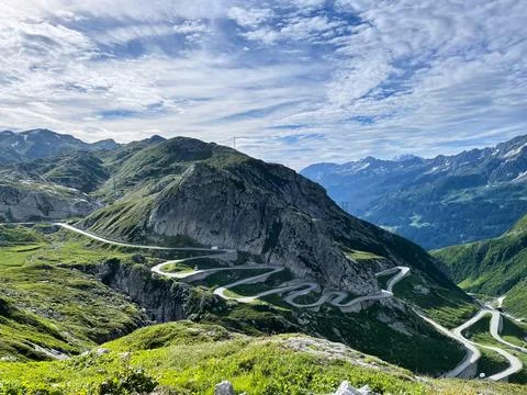 Winding Road in the Alps Stock Photos