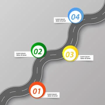 The winding road with banners. Stock Illustration