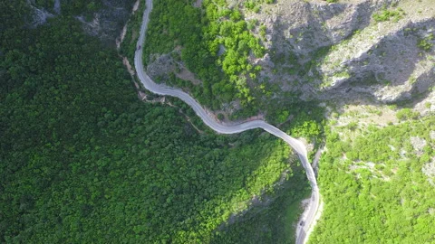 Winding road between the mountains. Aerial view Video stock 170771845