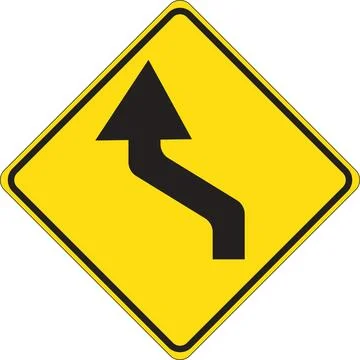 Winding Road First Left Sign Stock Illustration