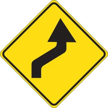 Winding Road First Right Sign Stock Illustration