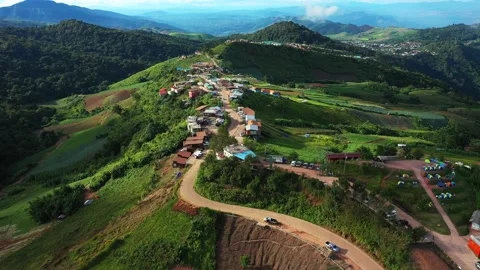 Winding road in the forest The top view of the beautiful Aerial view of asphalt  Video stock 149497452