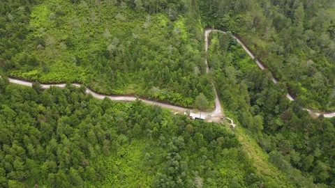 Winding road on the hillside Stock Footage 147256745