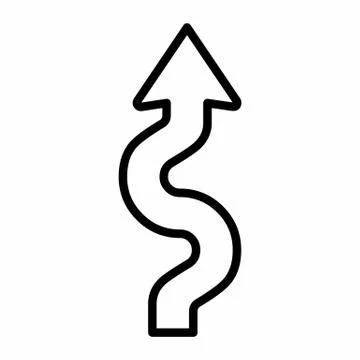 Winding road icon Stock Illustration