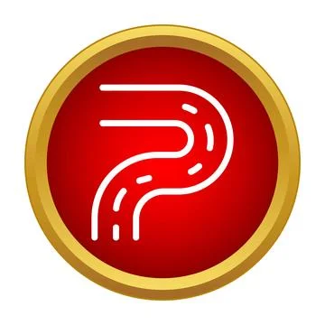 Winding road icon for navigation and route planning Stock Illustration