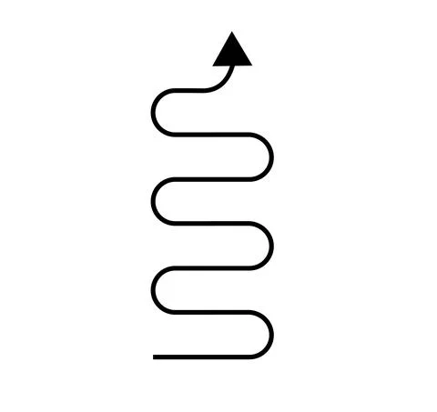 Winding road icon on white Stock Illustration