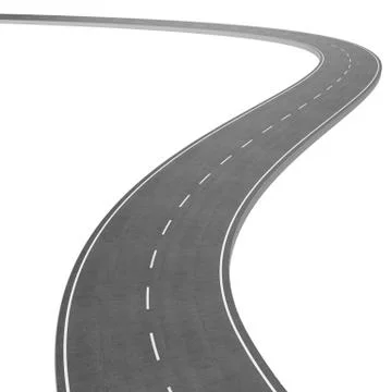 Winding Road isolated on White Background. Road way location infographic Stock Illustration
