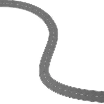 Winding Road isolated on White Background. Road way location infographic Stock Illustration