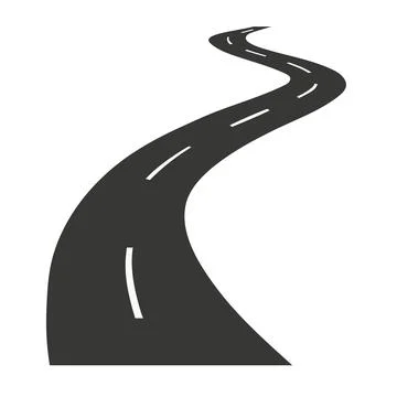 Winding road on an isolated white background. Stock Illustration