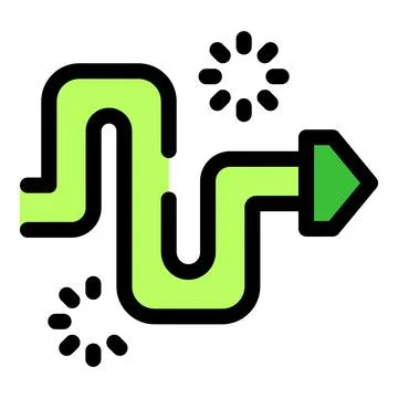 Winding road leading to progress and success with loading indicators 库存插图