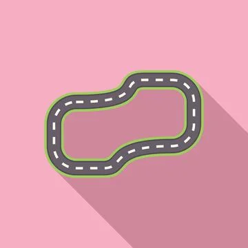 Winding road making a loop on pink background Stock Illustration
