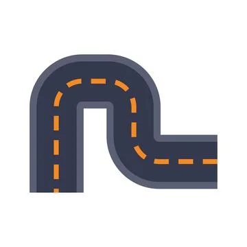 Winding road making sharp turn right and left Stock Illustration