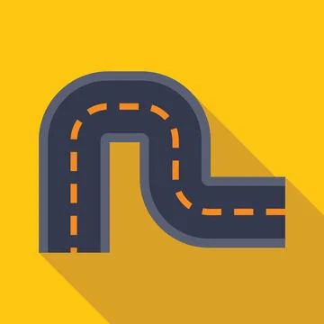 Winding road making a u turn on yellow background Illustrazione stock