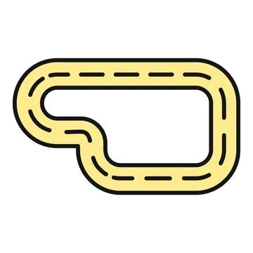 Winding road map or circuit illustration icon Stock Illustration