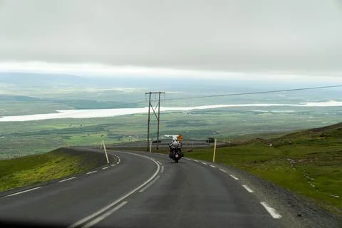 Winding road mountain pass between Seydisfjordur and Egilsstadir Iceland Stock Photos