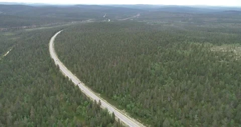 Winding road from mountain pass Stock Footage 154361562