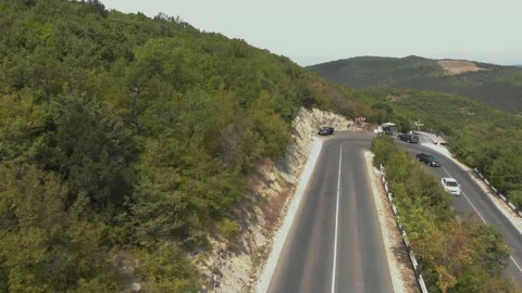 Winding road in the mountains 4K Stock Footage 207807208