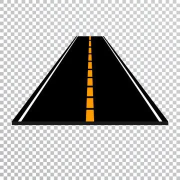 Winding road or highway with markings. Direction, transportation set. Vector  Stock Illustration