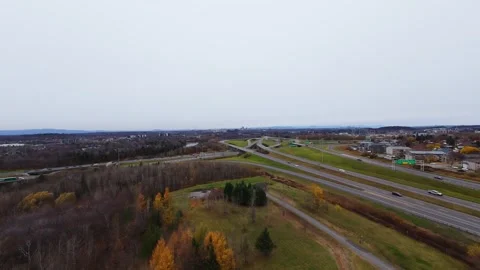 Winding road over water — quebec Stock Footage 320747546