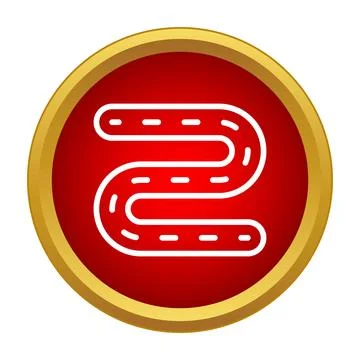 Winding road path navigation route highway icon Illustrazione stock