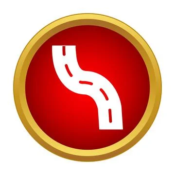Winding road path navigation travel route icon 스톡 일러스트