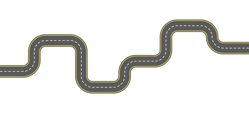 Winding road path vector for roadmap and timeline design element Stock Illustration
