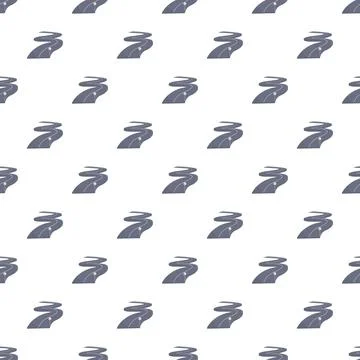 Winding road pattern repeating on a white background Stock Illustration