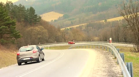 Winding road in Polish mountains. Stock-Footage 62182401